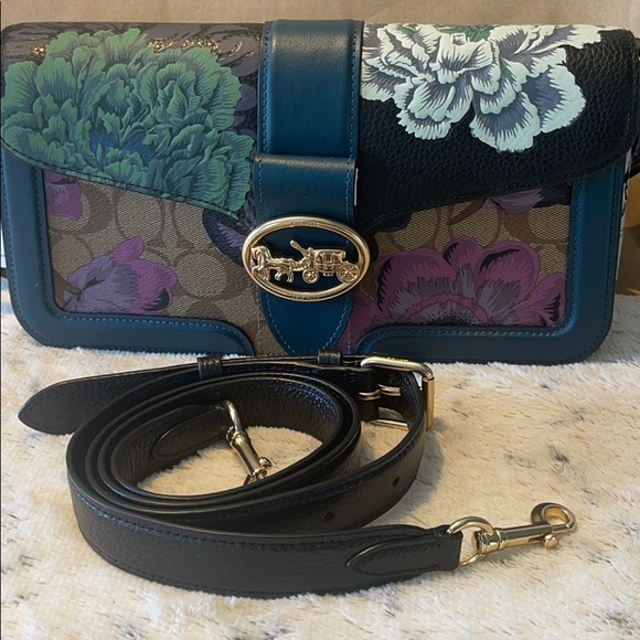 Coach Georgie Kaffe Fassett Leather Shoulder Bag💝 - Picture 16 of 16